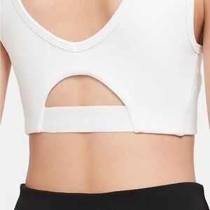 Nike Swoosh Luxe White High Impact Supportive Sports Bra Small